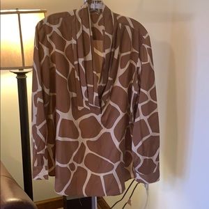 Animal print blouse size XL